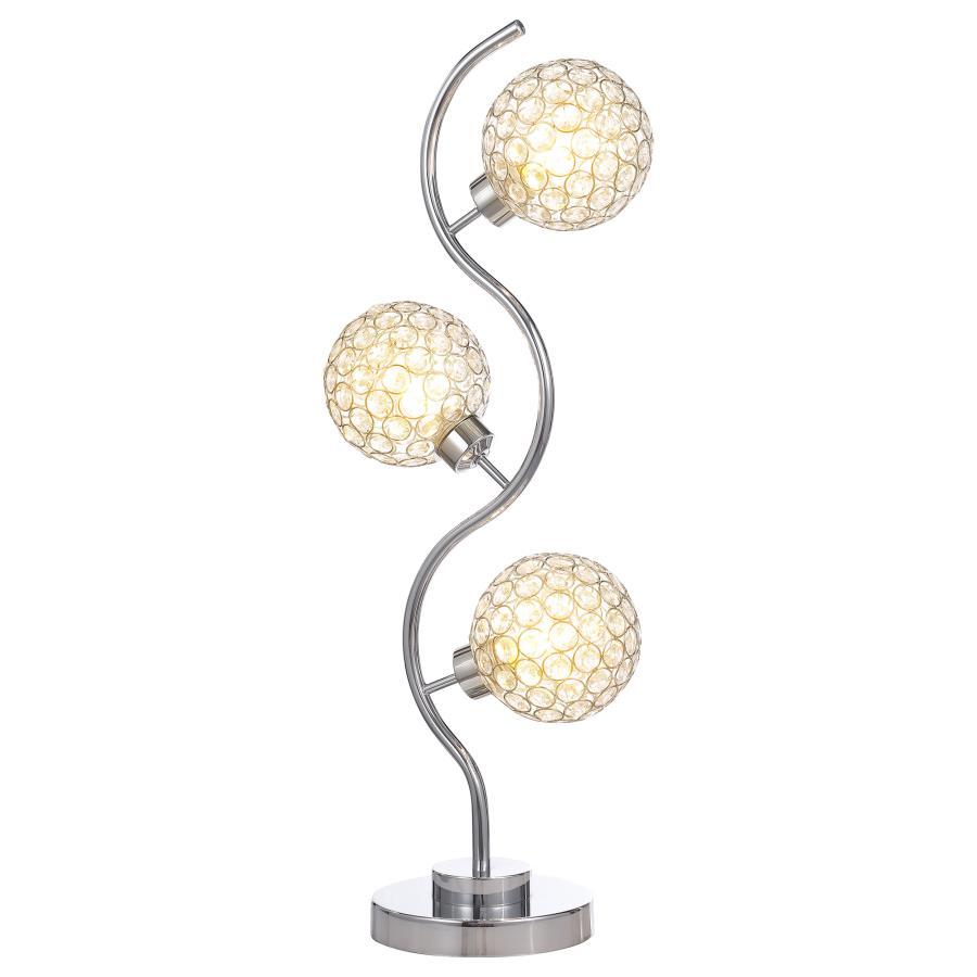 Amberley - 3 - light Curvy Metal Table Lamp Silver - Silver