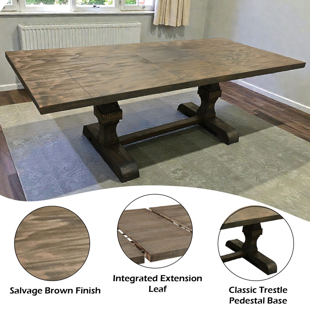 Landon - Dining Table With Leaf - Salvage Brown