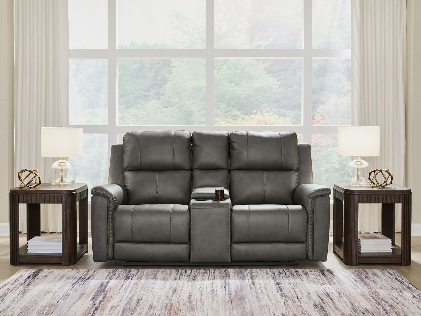 Bleckley - Power Reclining Loveseat With Console / Adjustable Headrest