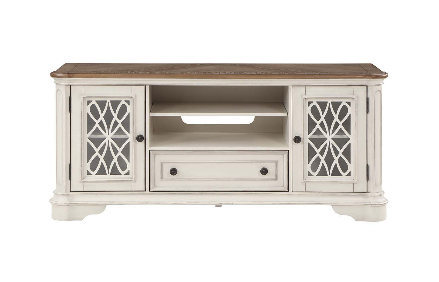Florian - TV Stand - Oak & Antique White