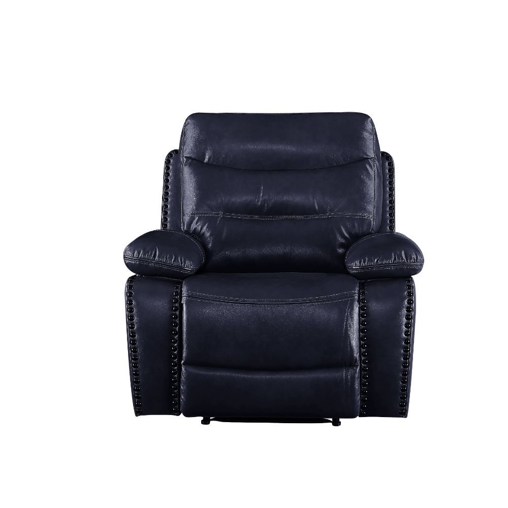 Aashi - Motion Recliner - Navy Leather-Gel Match