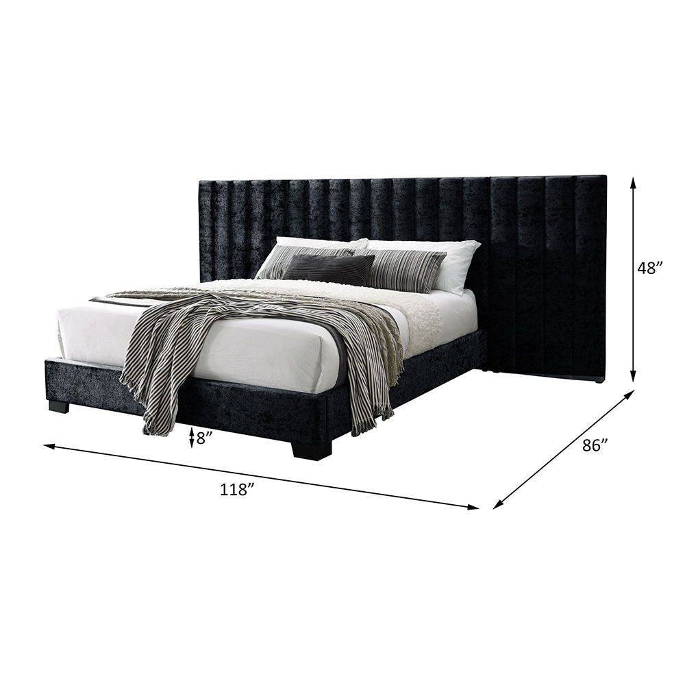 Rivas - Queen Bed - Black Fabric