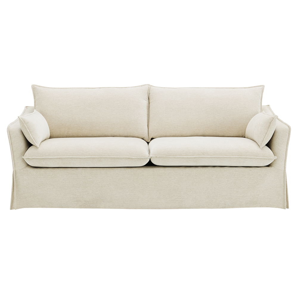 Shane - Sofa With 2 Pillows - Beige Linen