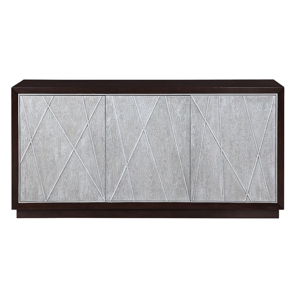 Geranio - Console Cabinet - Metallic Silver & Walnut