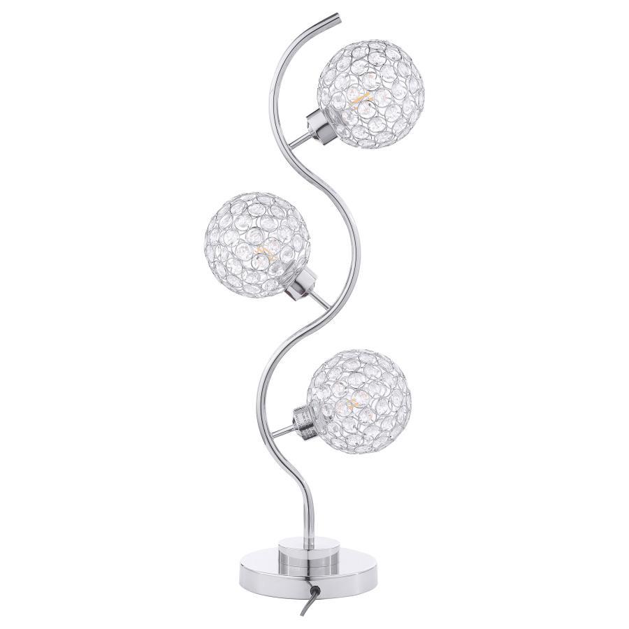 Amberley - 3 - light Curvy Metal Table Lamp Silver - Silver