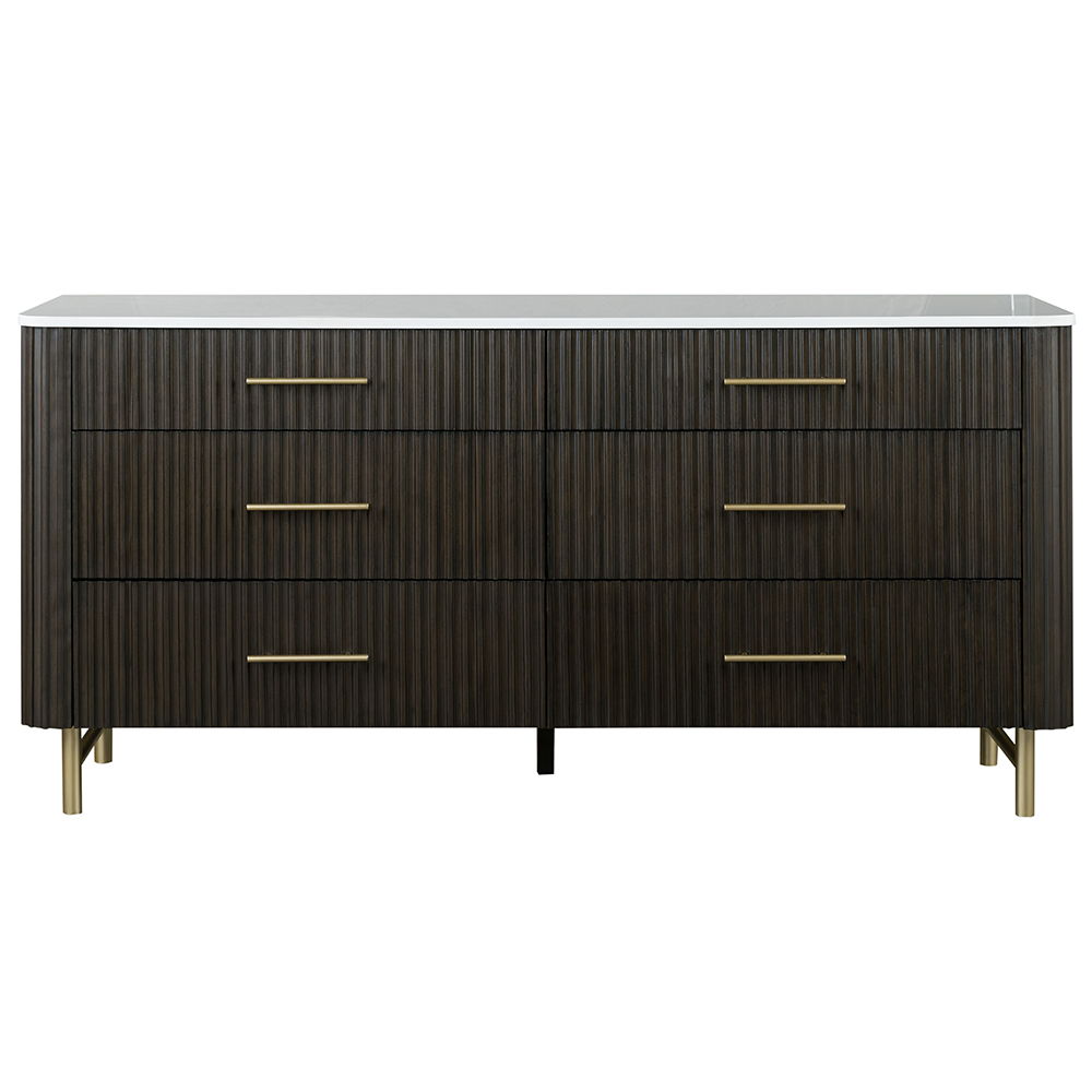 Clayten - Dresser - Marble Top & Espresso