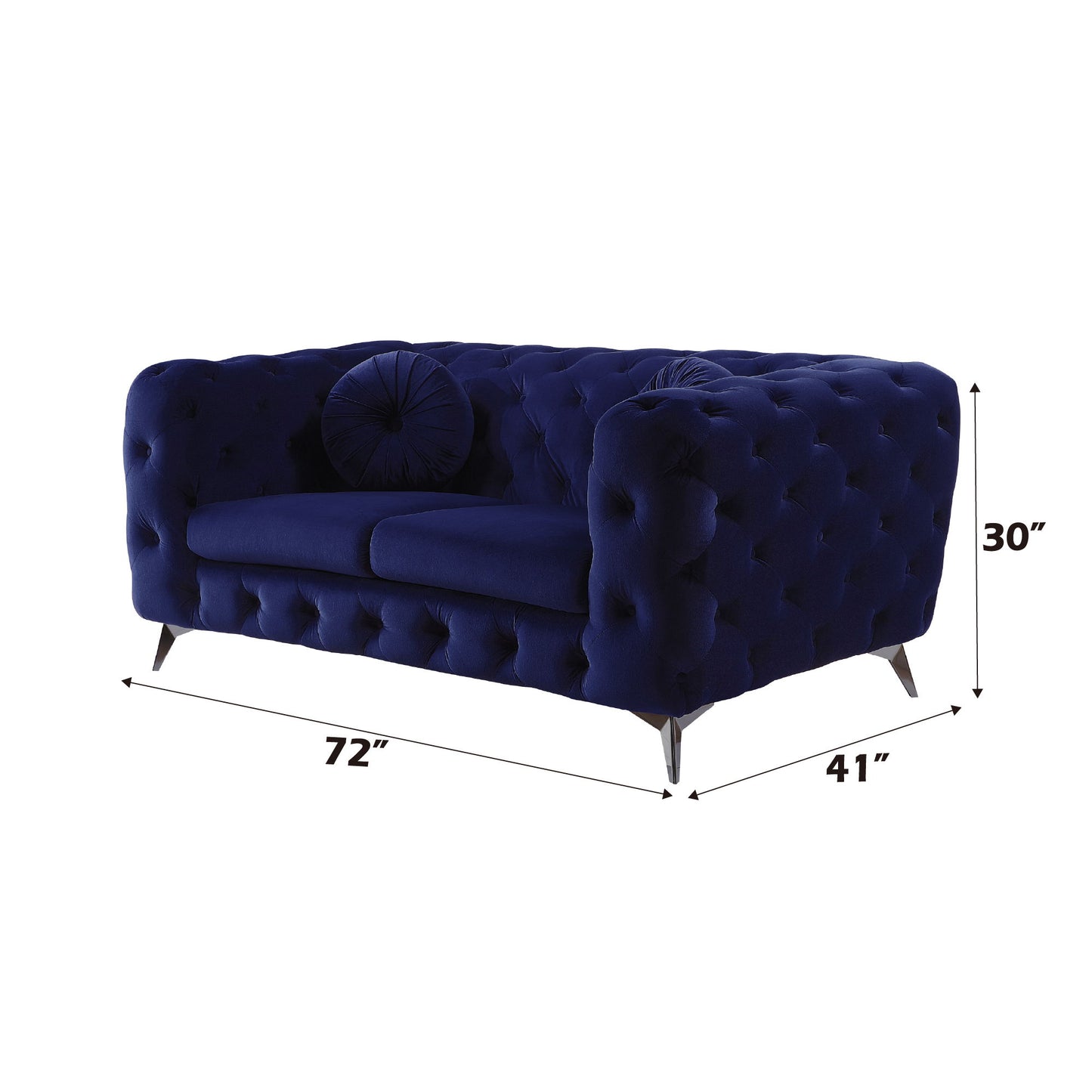 Atronia - Loveseat - Blue Velvet