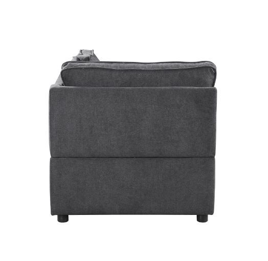 Silvester - Modular Wedge With Pillow - Gray Fabric