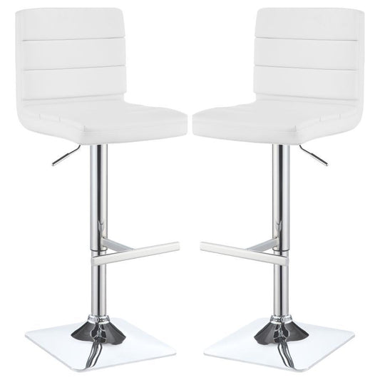 Bianca - Square Upholstered Adjustable Bar Stools (Set of 2)