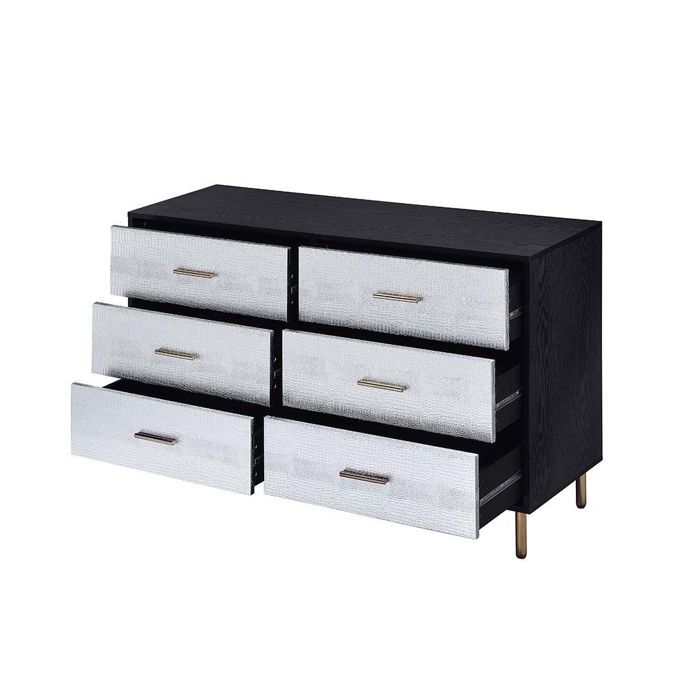 Myles - Dresser - Black, Silver & Gold