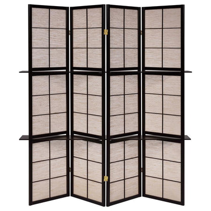 Iggy - 4-Panel Room Divider Folding Shoji Screen - Cappuccino