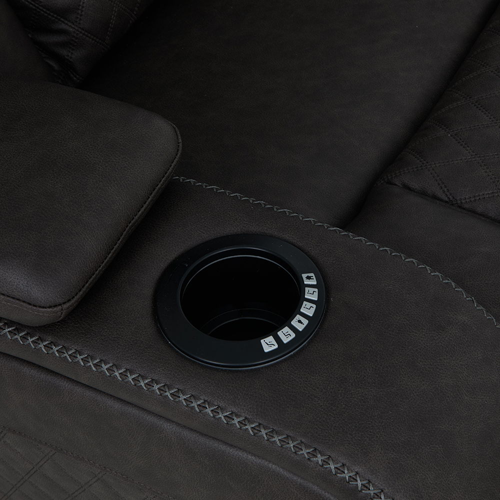 Wendell - Power Motion Recliner With Storage, USB & LED - Dark Gray