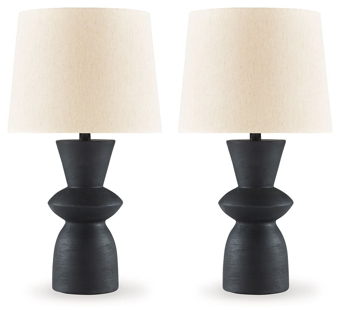 Scarbot - Distressed Black - Paper Table Lamp (Set of 2)