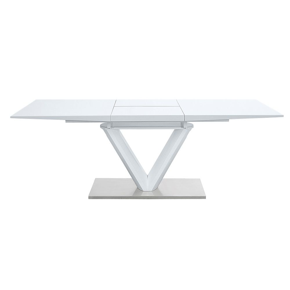 Gallegos - Dining Table With Leaf - White High Gloss