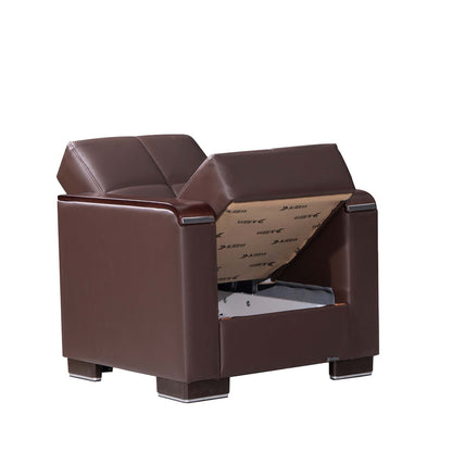 Ottomanson Armada X - Upholstered Convertible Wood Trimmed Armchair With Storage
