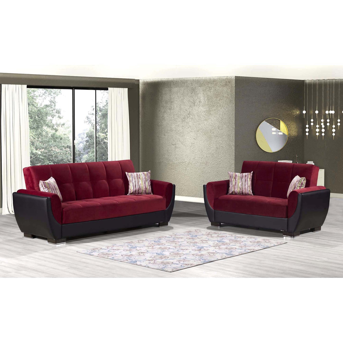 Ottomanson Armada Air - Upholstered Convertible Loveseat With Storage - Microfiber