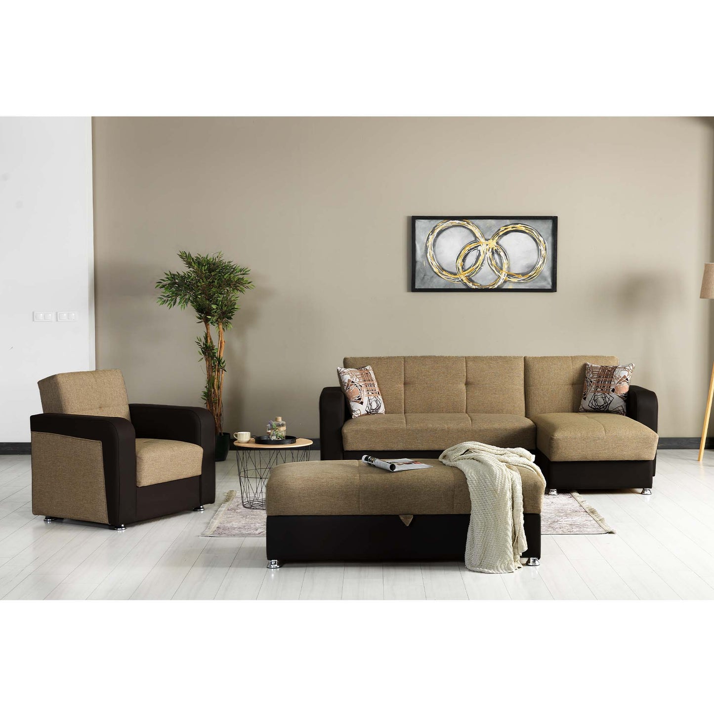 Ottomanson Harmony - Upholstered Convertible Chaise Lounge With Storage