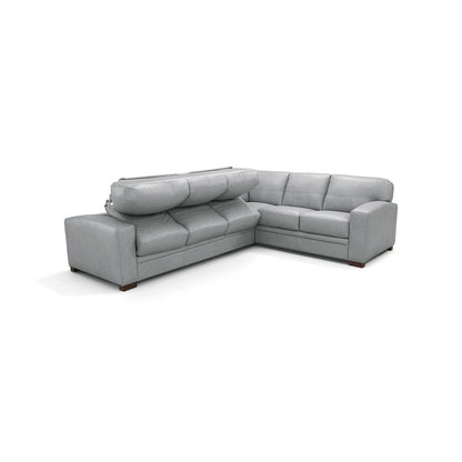 Goma - Sectional Sofa With Sleeper - Light Gray Top Grain Leather