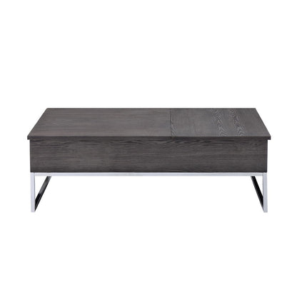 Iban - Coffee Table With Lift Top - Gray Oak & Chrome