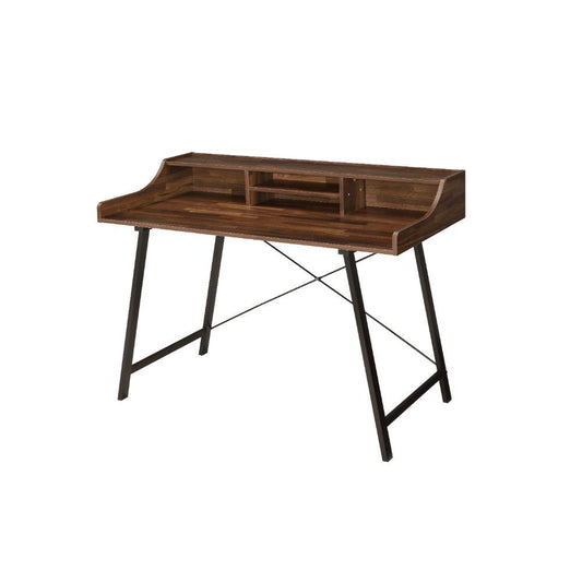 Sange - Writing Desk With USB - Walnut & Black