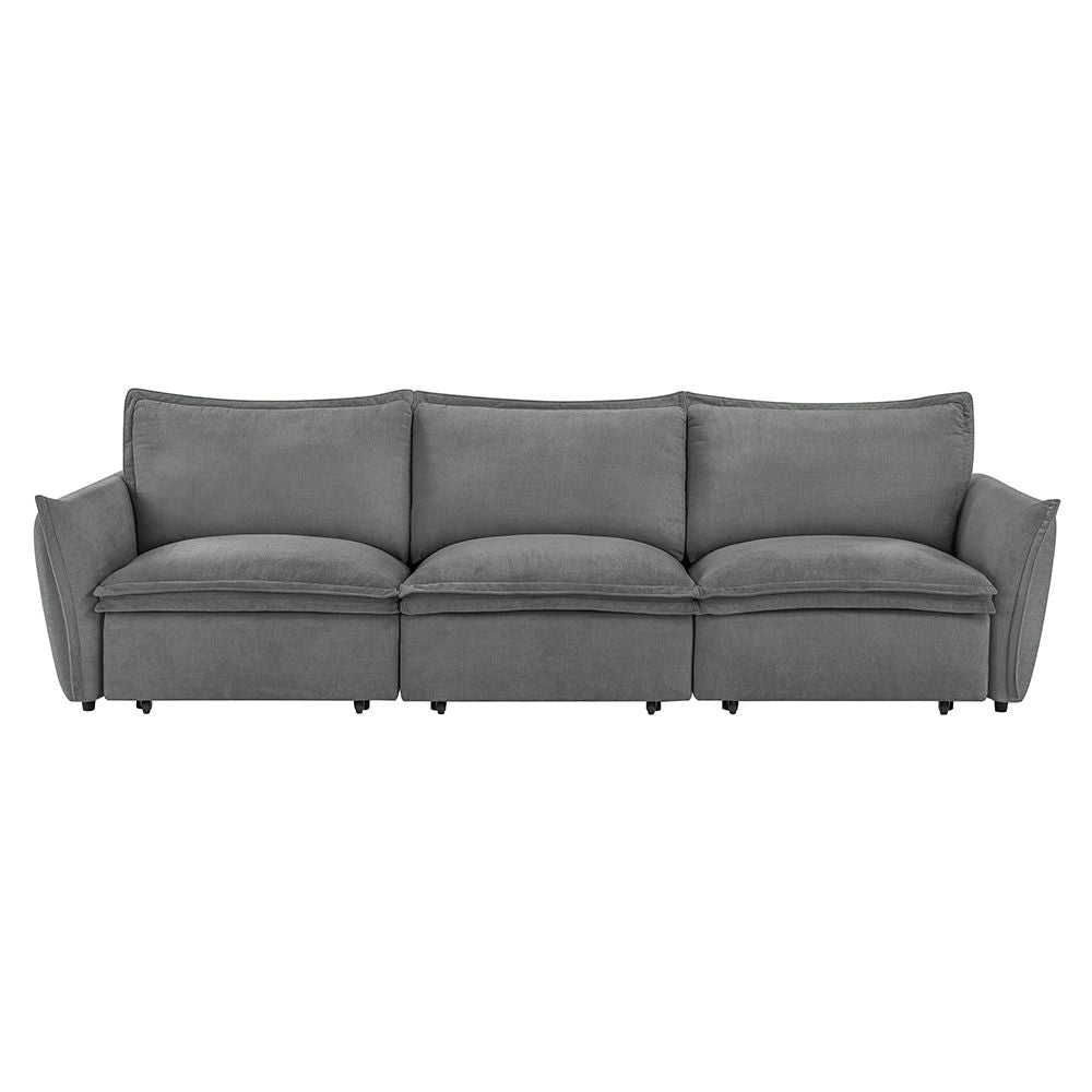 Eaden - Power Sofa With Sleeper - Gray Chenille