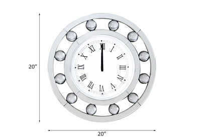 Boffa - Geometric Pattern Trim Round Wall Clock - Mirrored