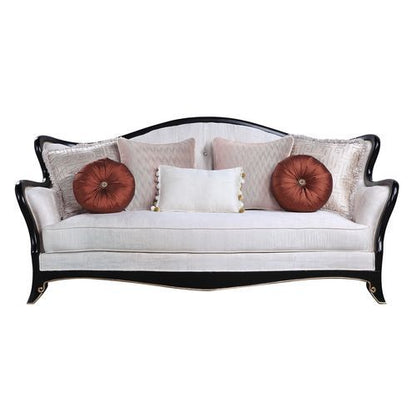 Nurmive - Sofa With 7 Pillows - Beige Fabric
