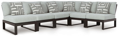 Beachloft - 6-Piece Outdoor Sectional - Black / Gray