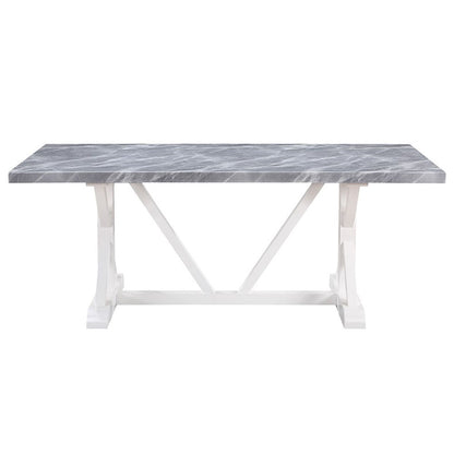 Hollyn - Dining Table With Engineered Stone Top - Engineered Stone & White