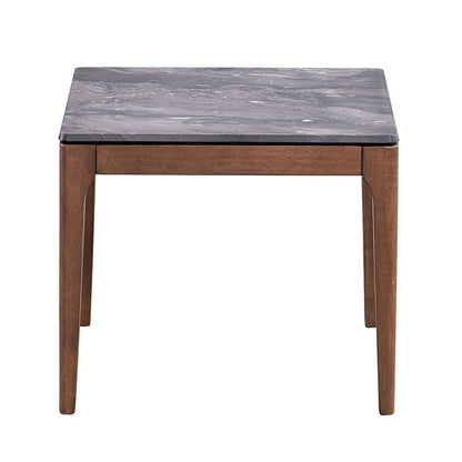 Bevis - End Table - Engineered Stone Top & Walnut