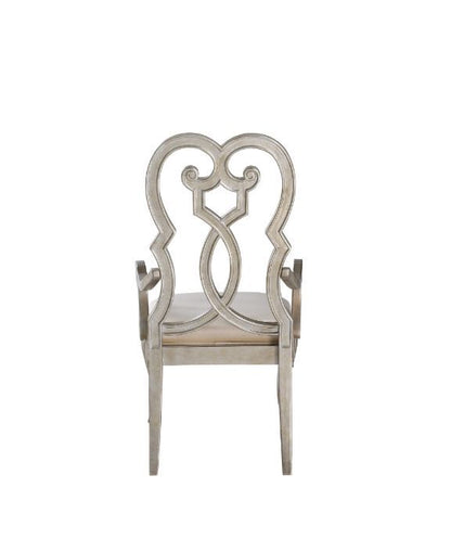 Esteban - Arm Chair (Set of 2) - Ivory Velvet & Antique Champagne