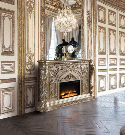 Danae - Fireplace - Antique Silver