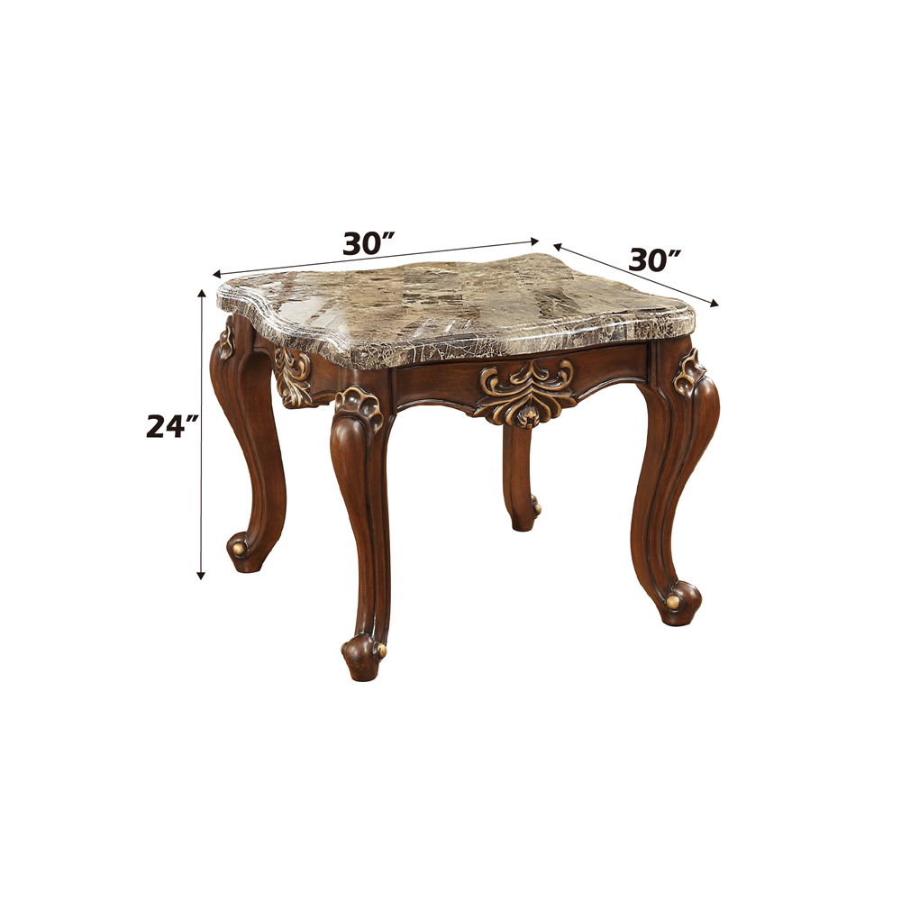 Shalisa - End Table - Marble Top & Walnut