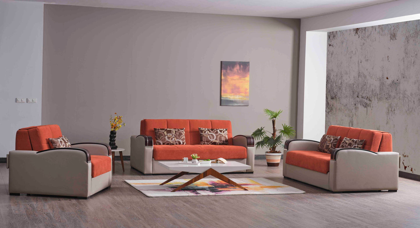 Ottomanson Sleep Plus - Upholstered Convertible Loveseat With Storage