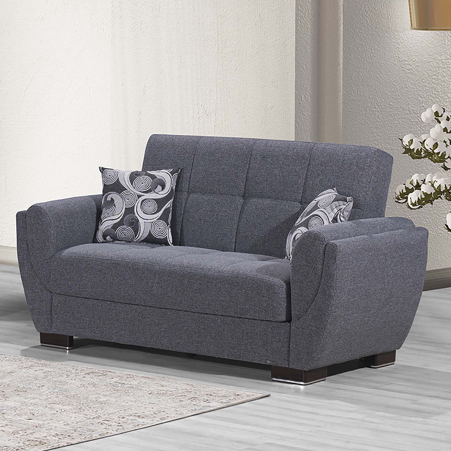 Ottomanson Armada Air - Upholstered Convertible Loveseat With Storage - Polyester