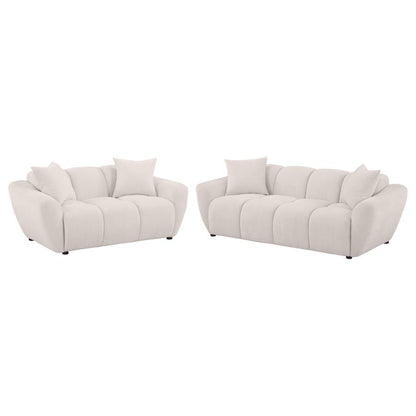 Destino - Chenille Splayed Arm Sofa Set