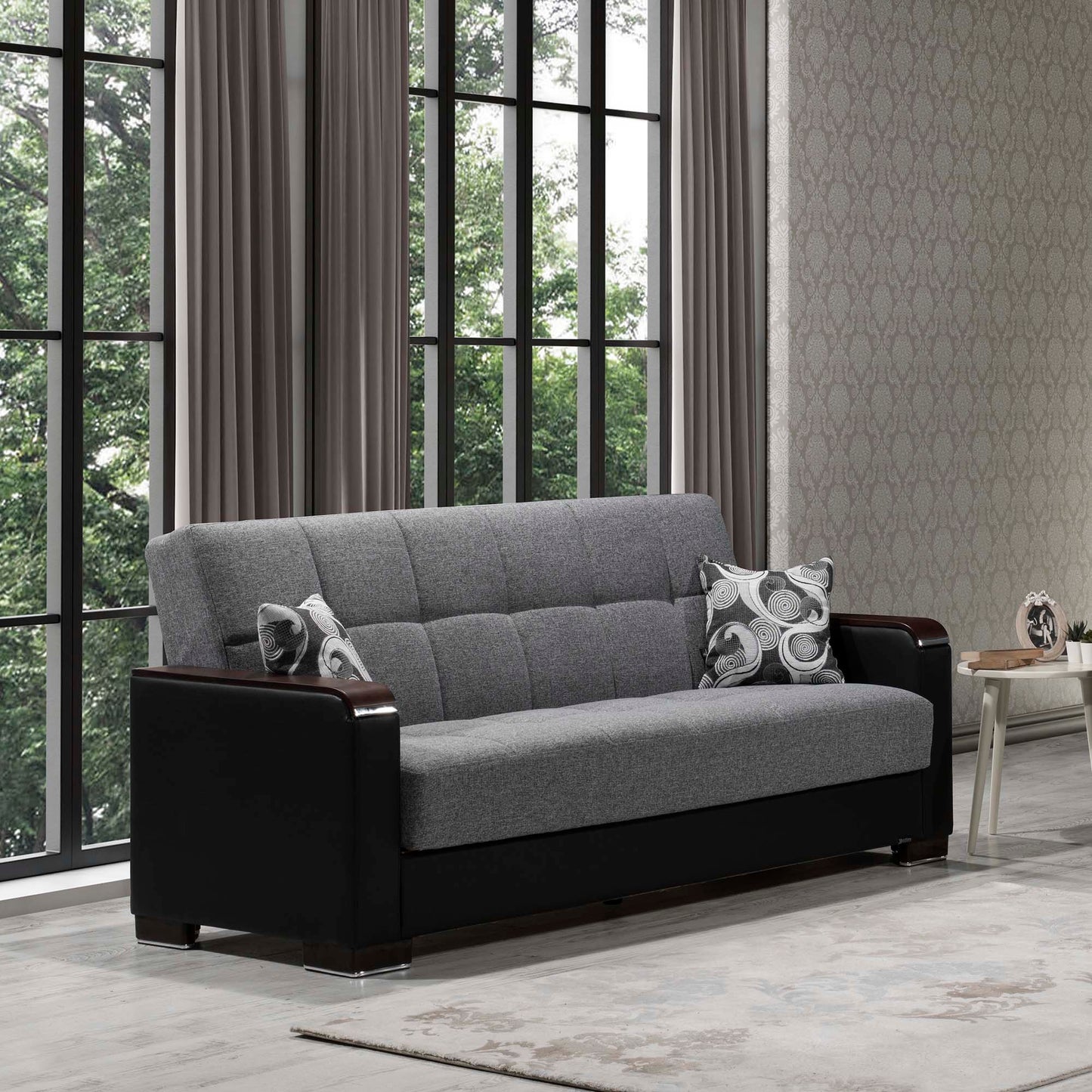 Ottomanson Armada X - Upholstered Convertible Wood Trimmed Sofabed With Storage