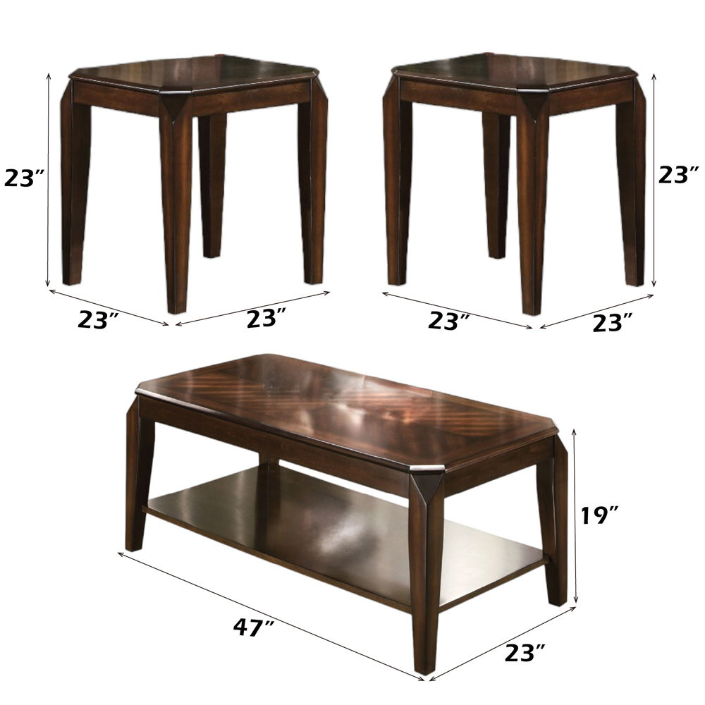 Docila - 3 Piece Coffee & End Set - Walnut