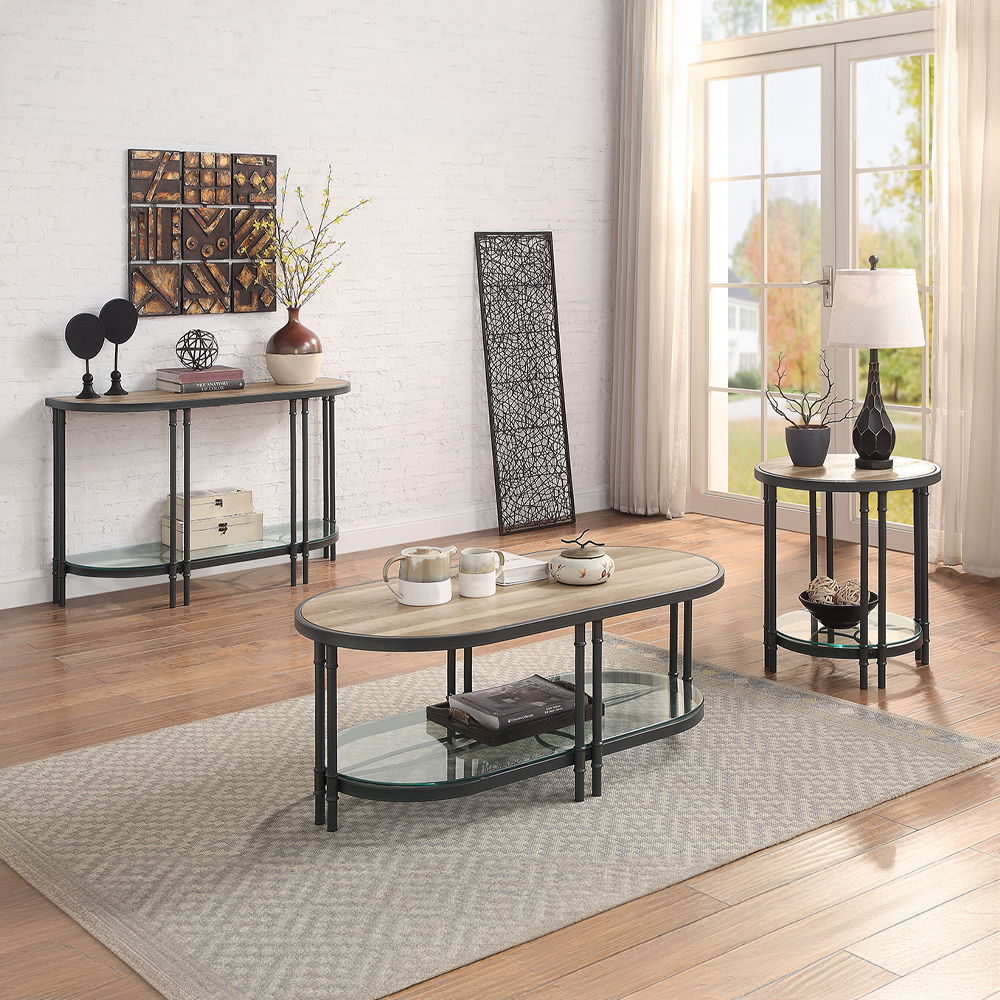 Brantley - End Table - Oak & Sandy Black