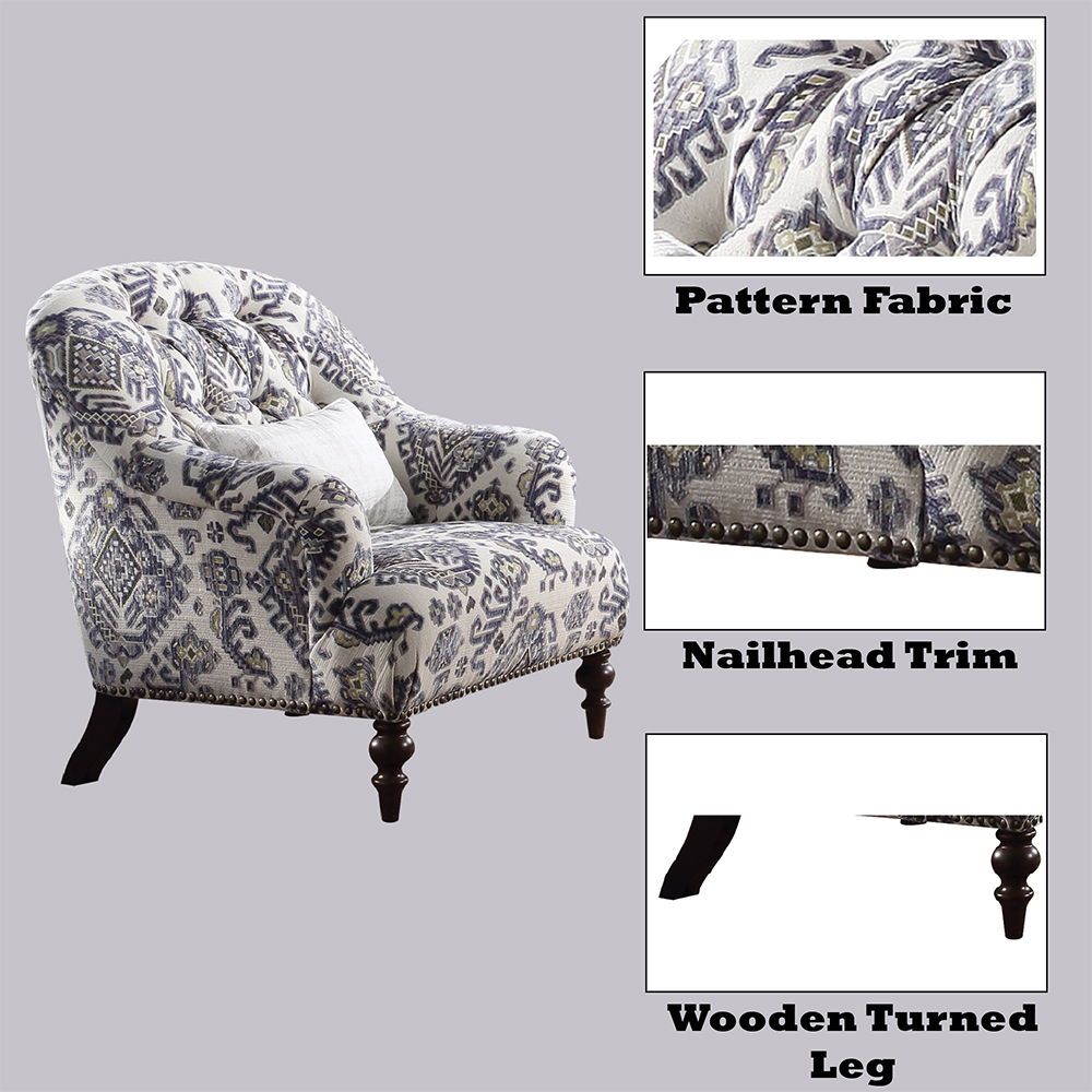 Saira - Chair With Pillow - Pattern Fabric