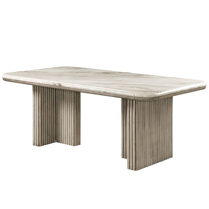 Charity - Dining Table - Natural Marble Top & Gray Oak