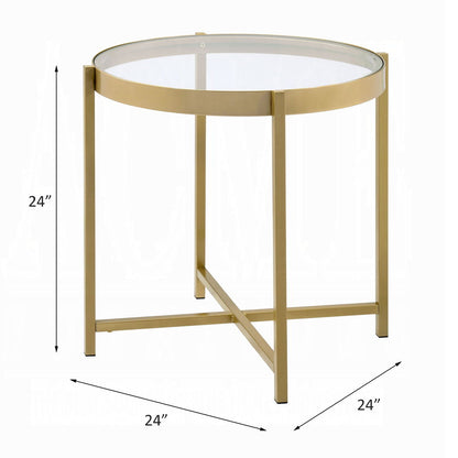 Charrot - End Table - Clear Glass Top & Gold