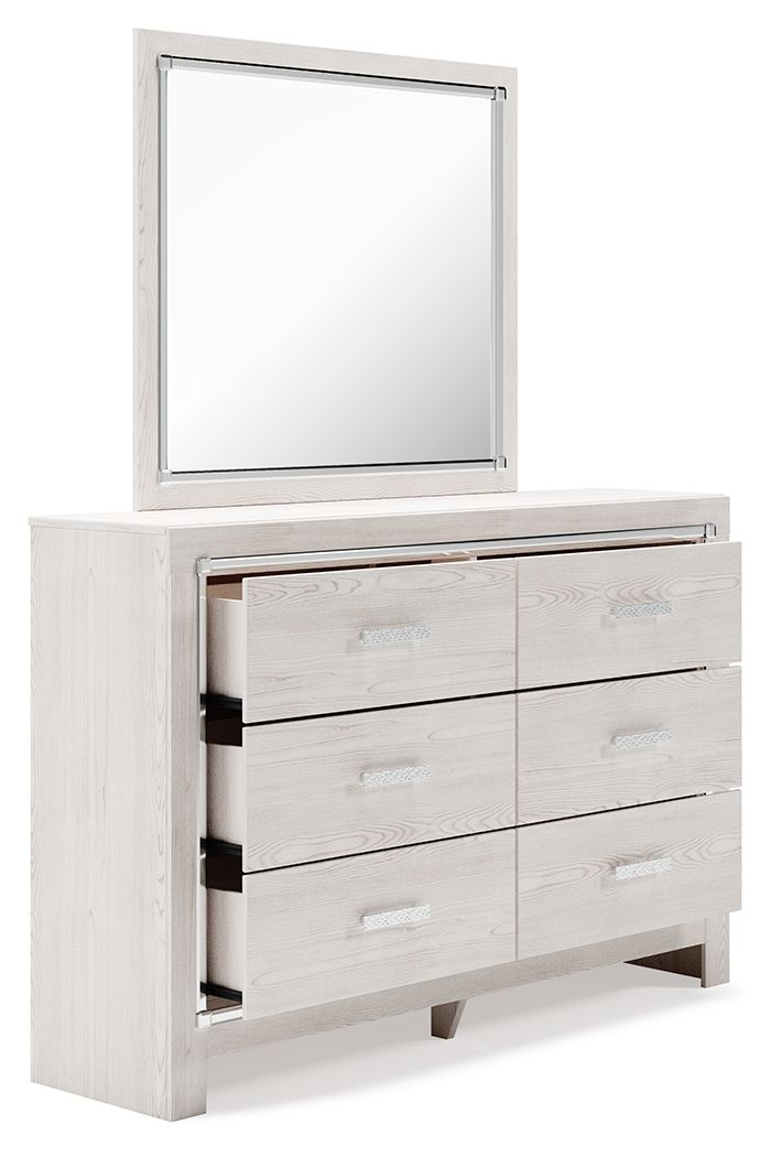 Altyra - Dresser, Mirror, Panel Bookcase Bed