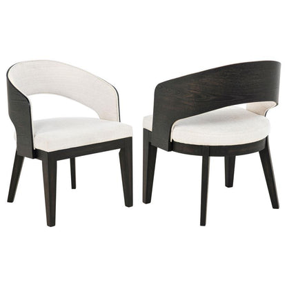 Leandro - Upholstered Dining Arm Chair (Set of 2) - Burnished Black / Cream
