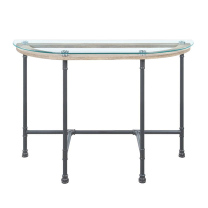 Brantley - Sofa Table - Clear Glass & Sandy Gray