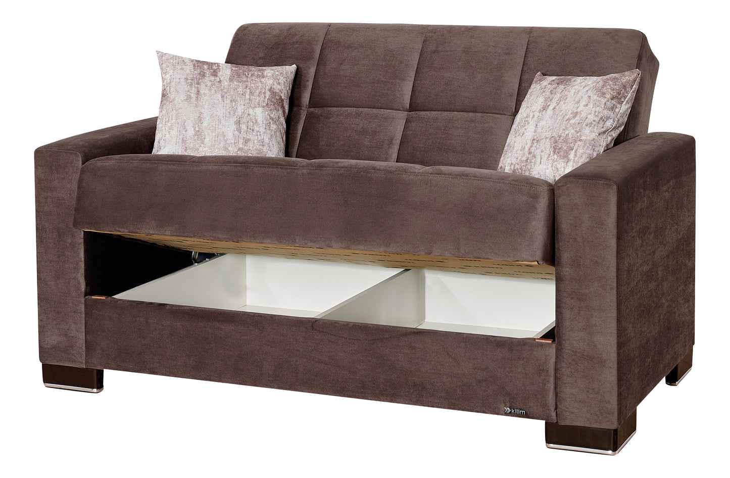 Ottomanson Armada - Upholstered Convertible Loveseat With Storage - Microfiber