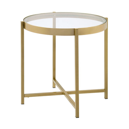 Charrot - End Table - Clear Glass Top & Gold