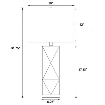 Camie - Rectangular Shade Geometric Table Lamp - White