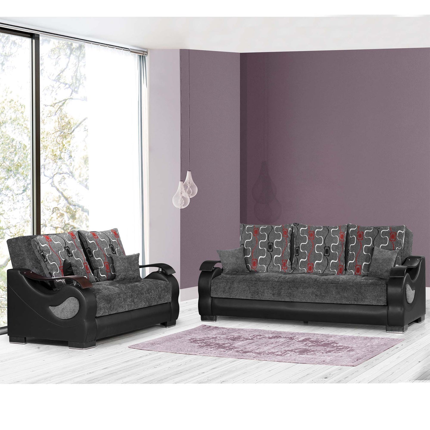 Ottomanson Metroplex - Upholstered Convertible Loveseat With Storage