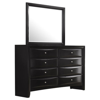 Briana - 8-Drawer Dresser With Mirror - Black